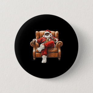 Black Hip Hop Santa Claus African American Santa  6 Cm Round Badge