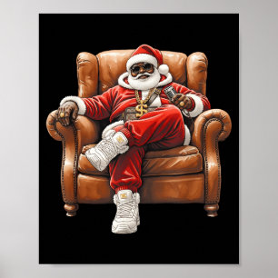 Black Hip Hop Santa Claus African American Santa  Poster