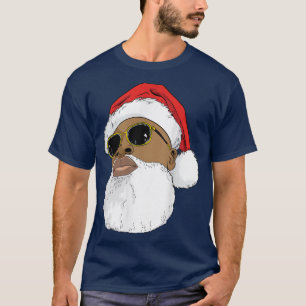 Black hip hop Santa Claus novelty African American T-Shirt