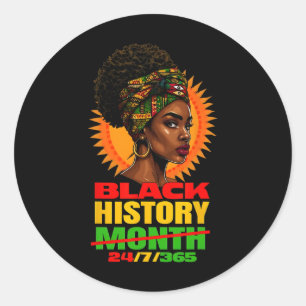 Black History 247365 Melanin Juneteenth African Am Classic Round Sticker