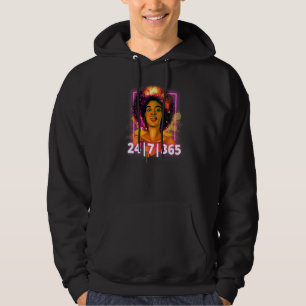 Black History 247365 Powerful Black Girl Magic   Hoodie