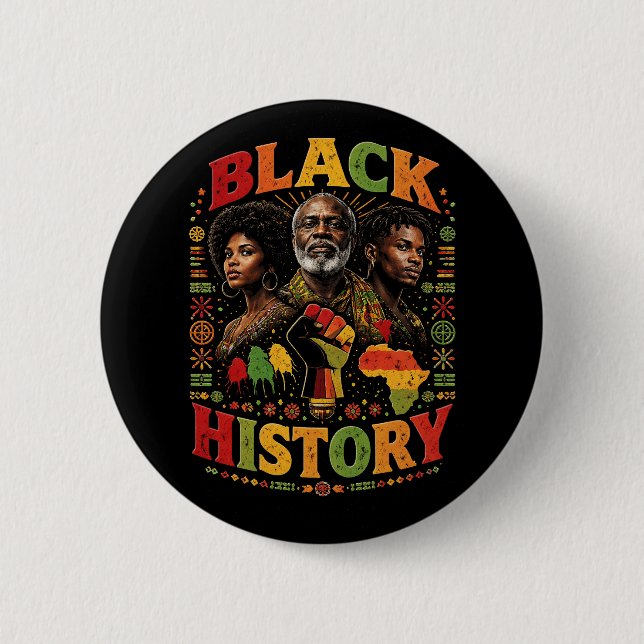 Black History 6 Cm Round Badge (Front)