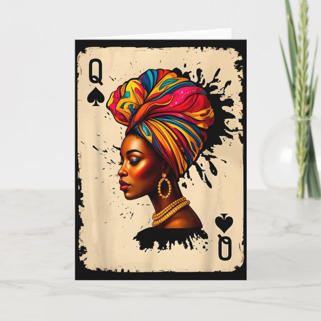 Black History African Melanin Queen Card Proud Gir (Front)
