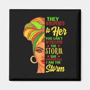 Black History African Woman Afro I Am The Storm  Magnet