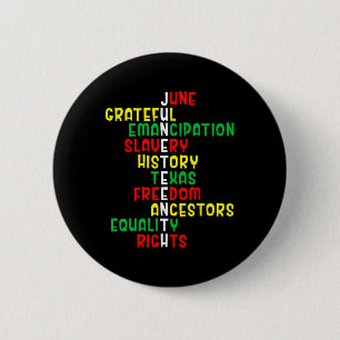Black History American African Freedom Day 6 Cm Round Badge