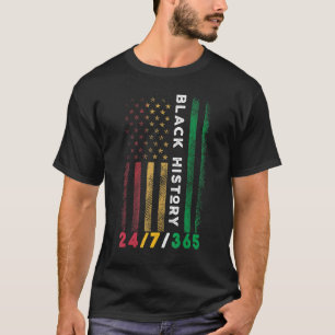 Black History  American Flag With Black History Mo T-Shirt