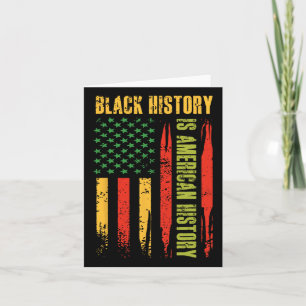 Black History American History Us Flag Bhm African Card