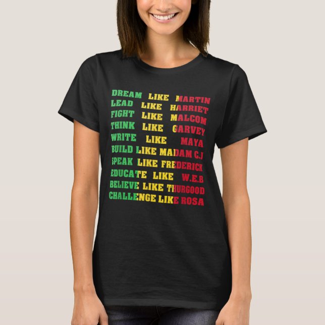 Black History - Black Inspirational Power Quotes T-Shirt (Front)