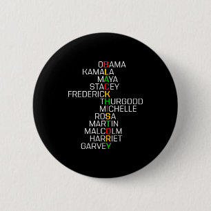 Black History Black Leaders Melanin African Men Wo 6 Cm Round Badge