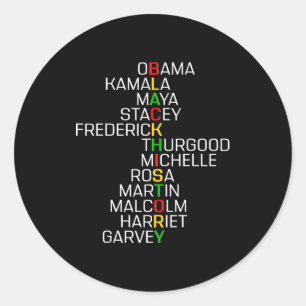 Black History Black Leaders Melanin African Men Wo Classic Round Sticker
