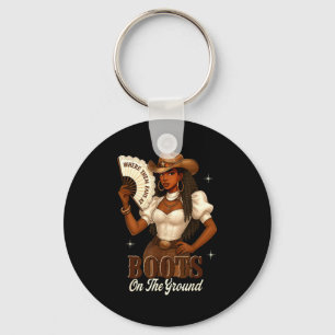 Black History Boots On The Ground Cowgirl Western Key Ring