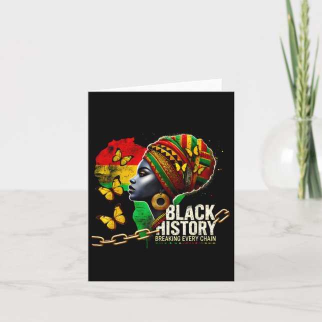Black History Breaking Every Chain Black History M Card (Front)
