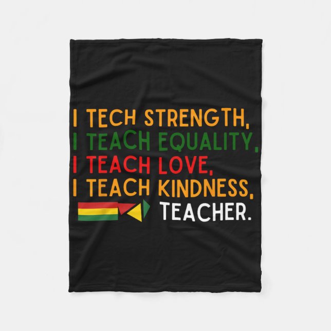 Black History Celebration Apparel Teachers African Fleece Blanket (Front)