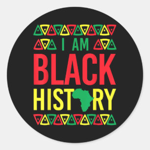 Black History Classic Round Sticker
