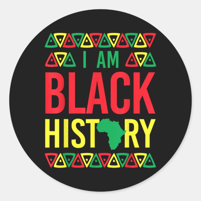 Black History Classic Round Sticker (Front)