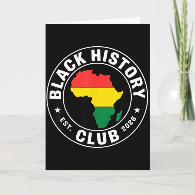 Black History Club Est 2026 Africa Pride For Men W Card (Front)