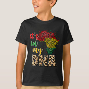 Black History Dna Africa Fingerprint Cheetah Junet T-Shirt