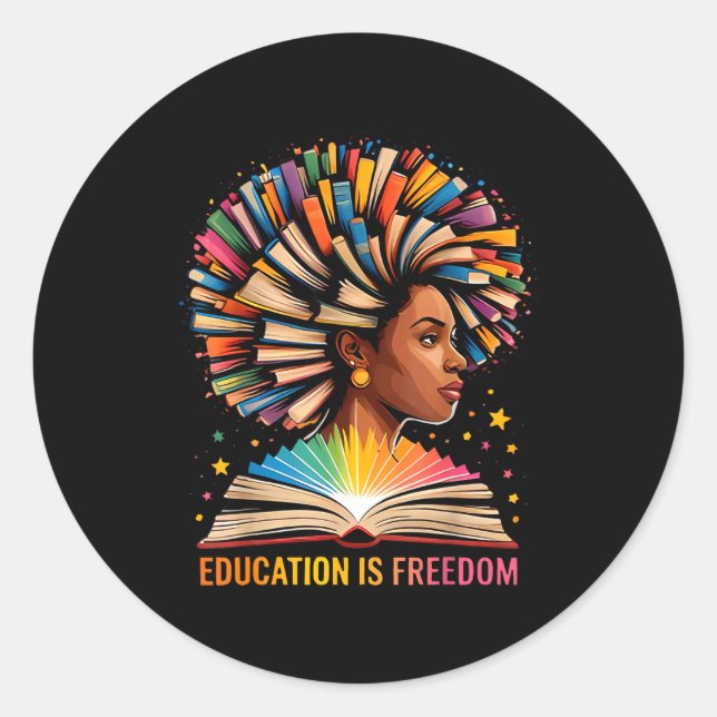 Black History Education Is Dom Books Black History Classic Round Sticker (Front)
