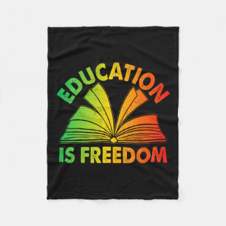 Black History Education Is Freedom Books Black His Fleece Blanket