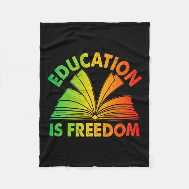 Black History Education Is Freedom Books Black His Fleece Blanket (Front)