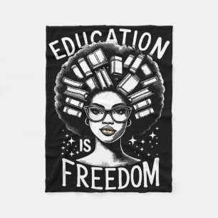 Black History Education Is Freedom Books Women Fleece Blanket