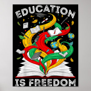 Black history education is freedom teachers women poster
