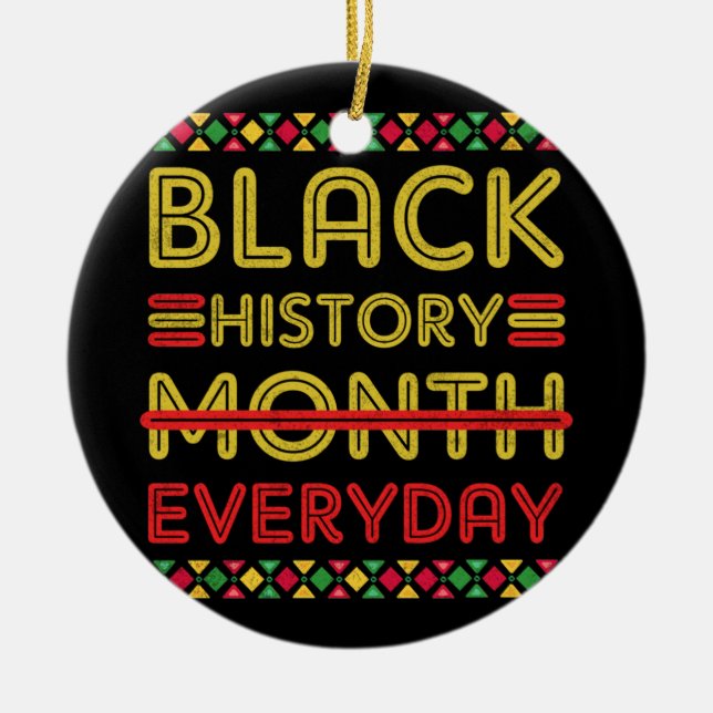 Black History Everyday African American Black Ceramic Tree Decoration (Front)