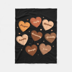 Black History Fists Diversity Equity Melanin Afric Fleece Blanket