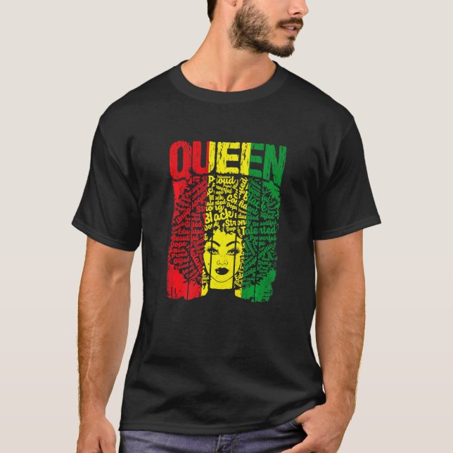 Black History  For Women African Clothing Queen T-Shirt (Front)