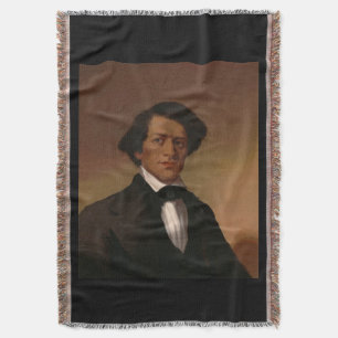 Black History: Fred Douglass Civil Rights 1845 Throw Blanket