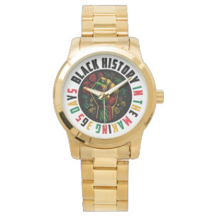 Black History Gold Men's Watch Honour the Culture
