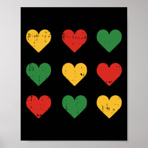 Black History Heart Juneteenth Melanin Pride Afric Poster
