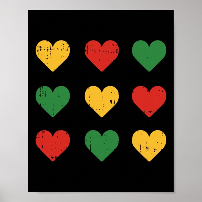 Black History Heart Juneteenth Melanin Pride Afric Poster (Front)