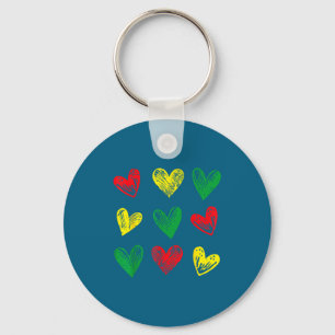 Black history hearts african american girls kids key ring