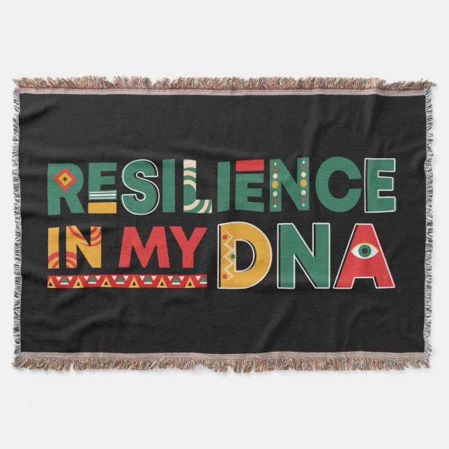 Black History Heritage Tassel Cotton Throw Blanket (Front)