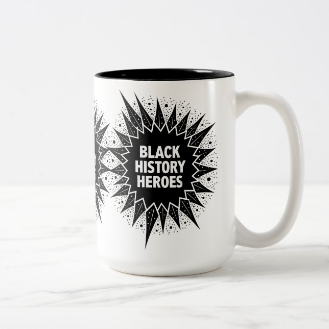 Black History Heroes Celebrate Black History Month Two-Tone Coffee Mug (Right)