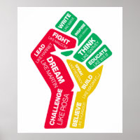 Black history hero's motivational fist