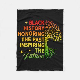 Black History Honoring Past Inspiring Future Afric Fleece Blanket