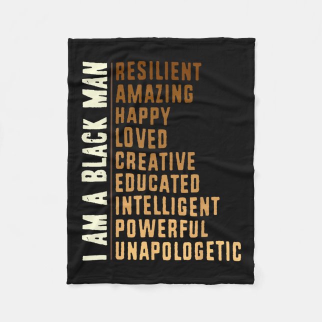 Black History Honouring Past Inspiring Future Men  Fleece Blanket (Front)