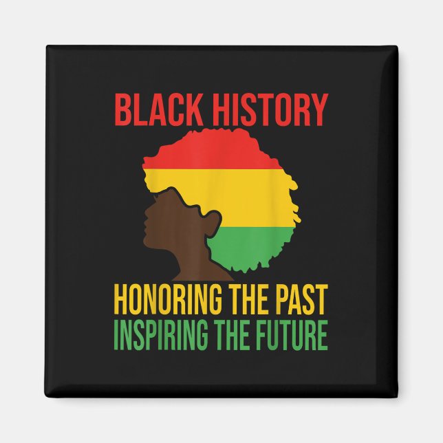 Black History Honouring Past Inspiring Future Men  Magnet (Front)