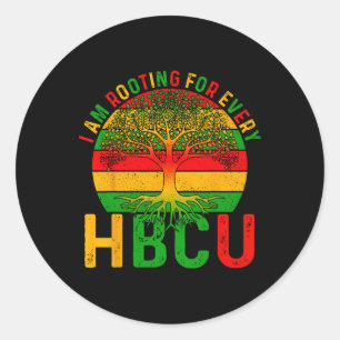 Black History I Am Rooting For Every Hbcu Men Wome Classic Round Sticker