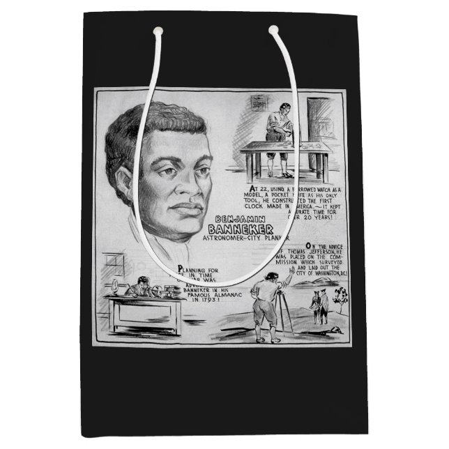 Black History Icon: Benjamin Banneker, Scientist Medium Gift Bag (Front)