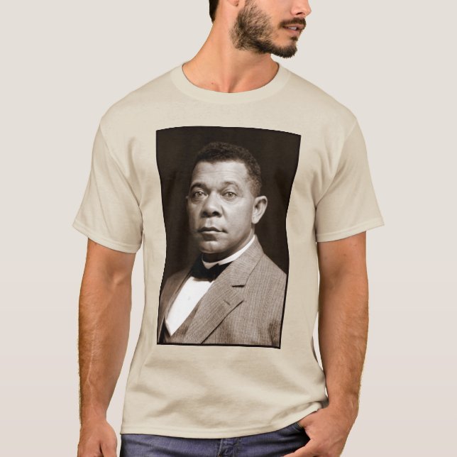 Black History Icon: Booker T Washington, Portrait T-Shirt (Front)