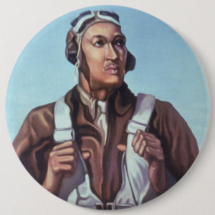 Black History Icons: Aviators of WW2, US Pilots 6 Cm Round Badge