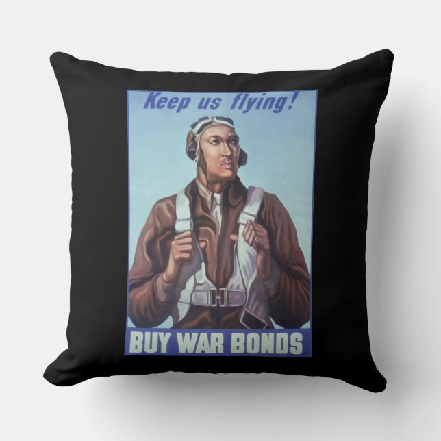 Black History Icons: Aviators of WW2, US Pilots Cushion (Front)
