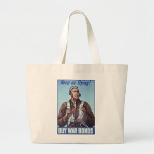 Black History Icons: Aviators of WW2, US Pilots Large Tote Bag