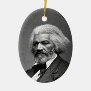 Black History Icons: Older Frederick Douglass Ceramic Tree Decoration
