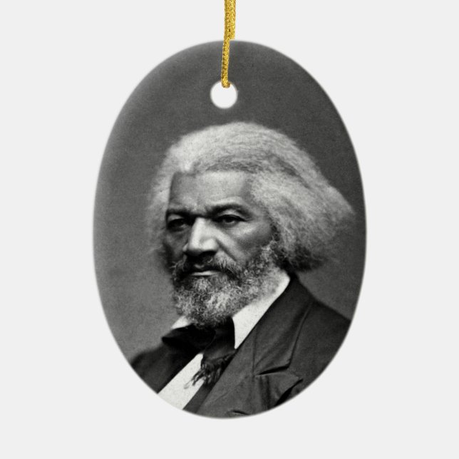 Black History Icons: Older Frederick Douglass Ceramic Tree Decoration (Front)