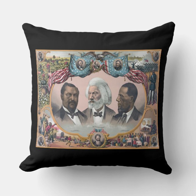 Black History Icons: With Frederick Douglass Cushion (Front)