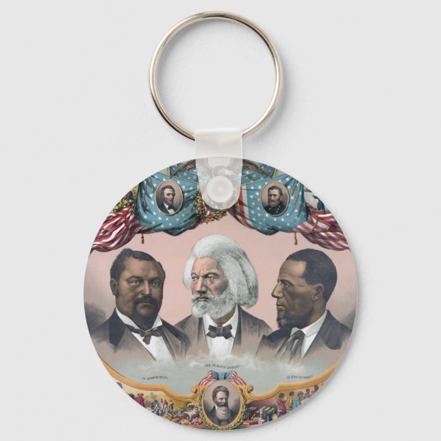 Black History Icons: With Frederick Douglass Key Ring (Front)